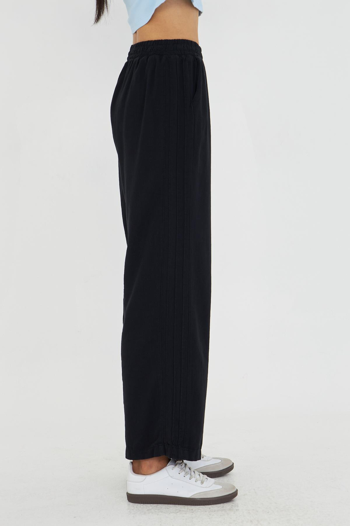 Şeritli Bol Paça Pantolon