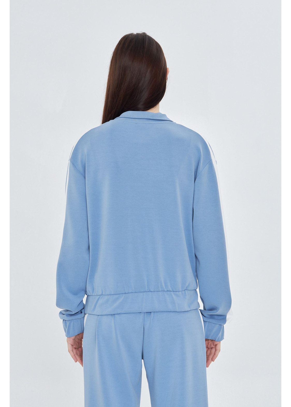 Şeritli Fermuarlı Scuba Dalgıç Sweatshirt