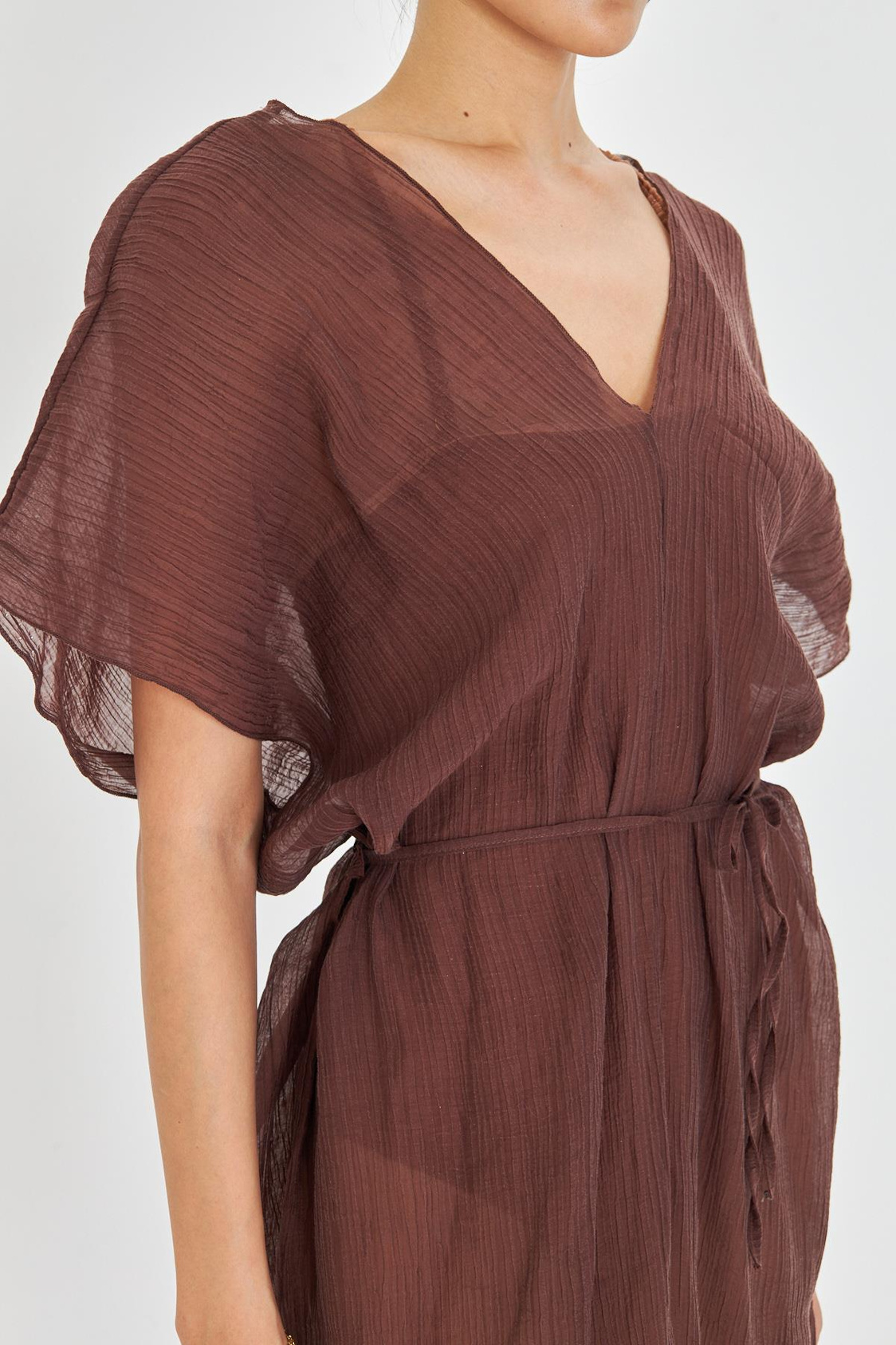 Sıfır Kol Kırışık Kimono