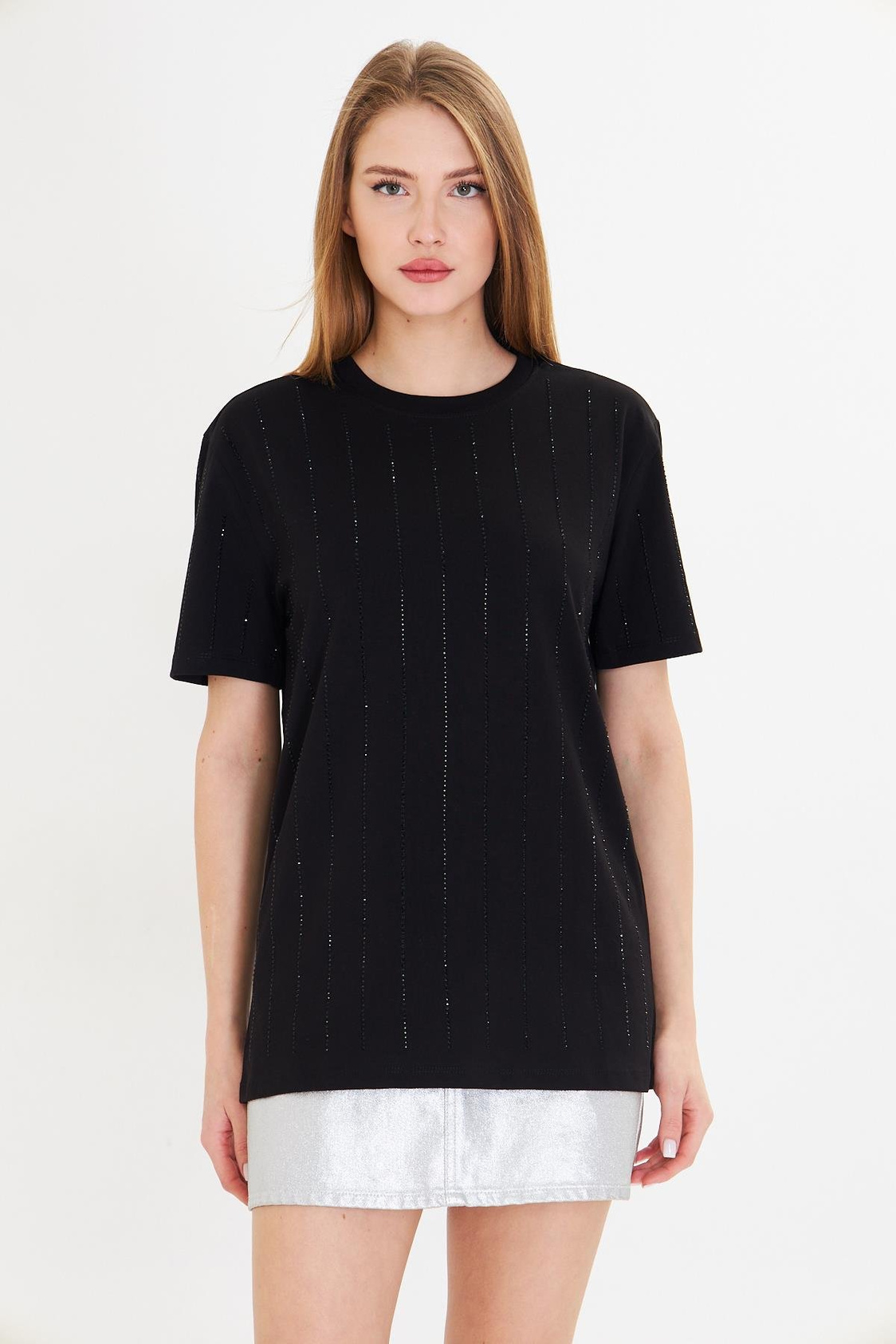 Sıra Taşlı Basic T-shirt