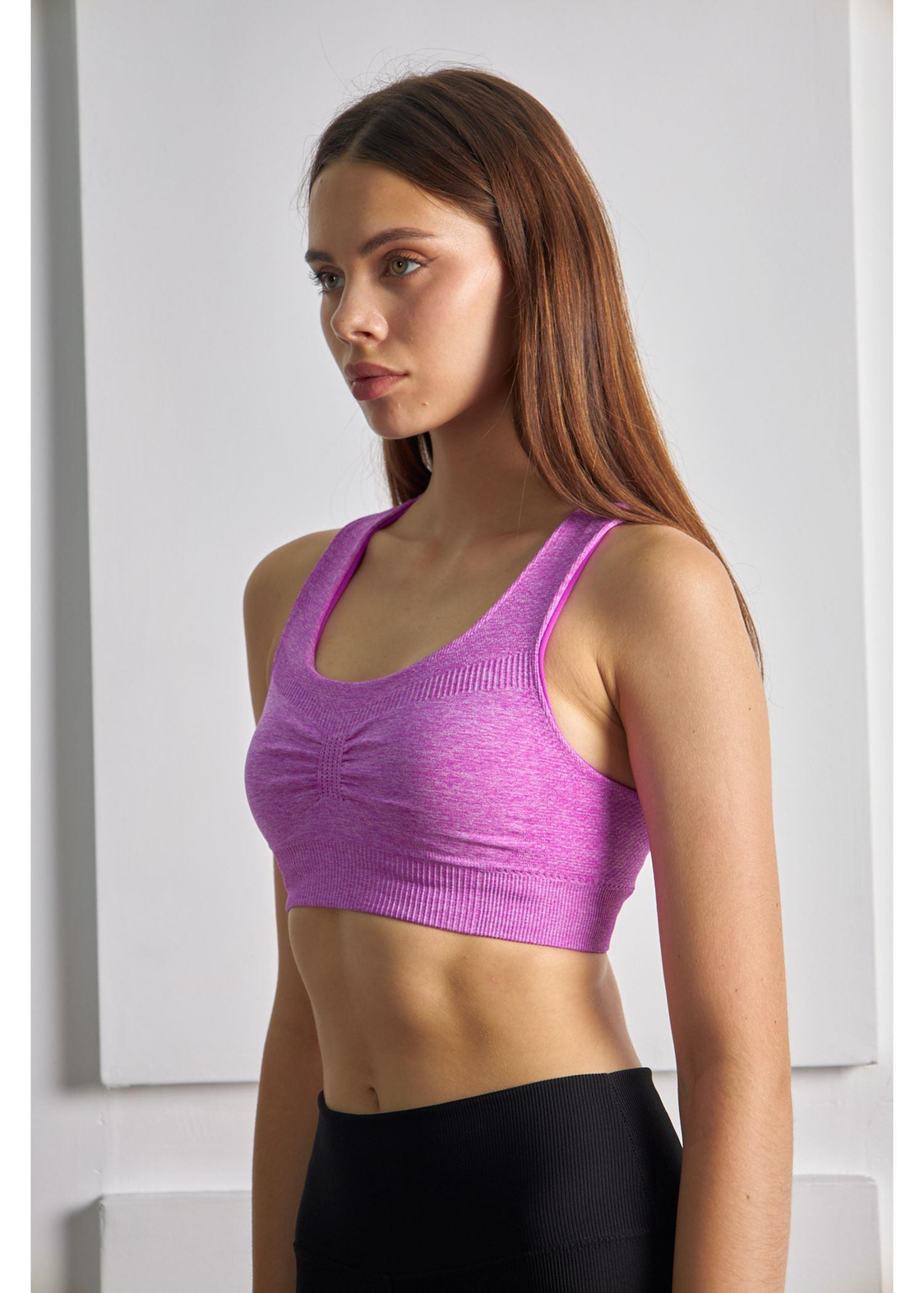 Sporcu Crop Top-Lila