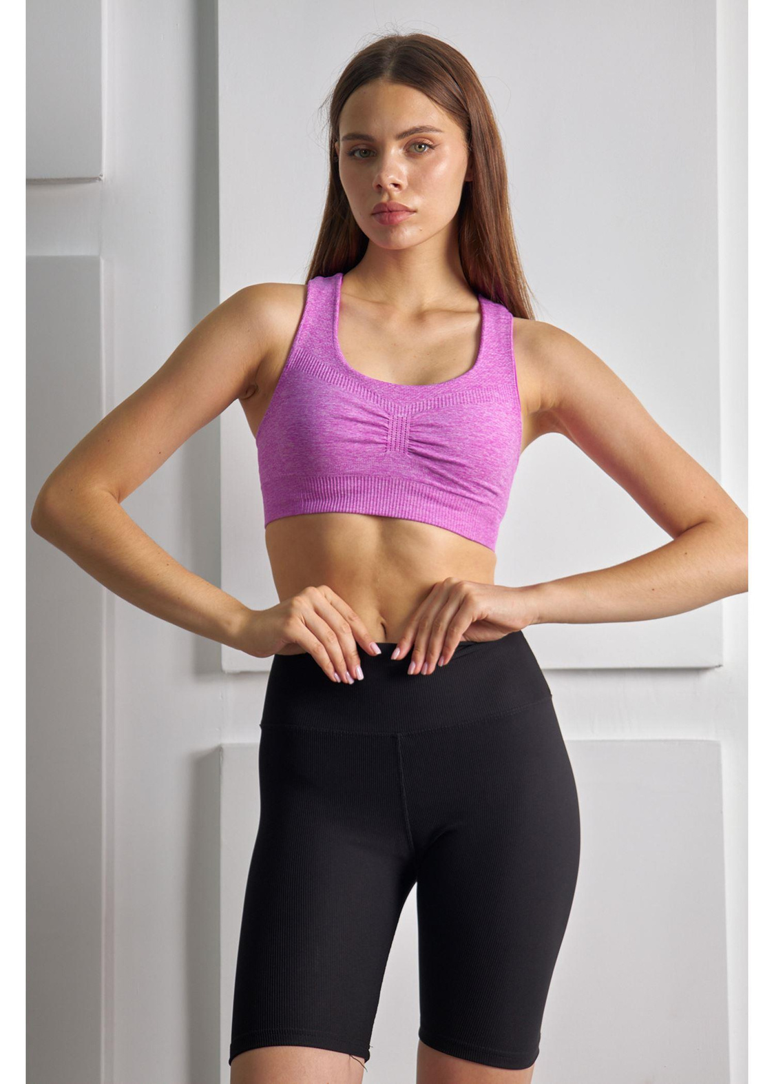 Sporcu Crop Top-Lila