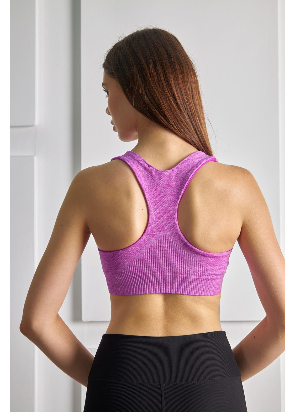 Sporcu Crop Top-Lila