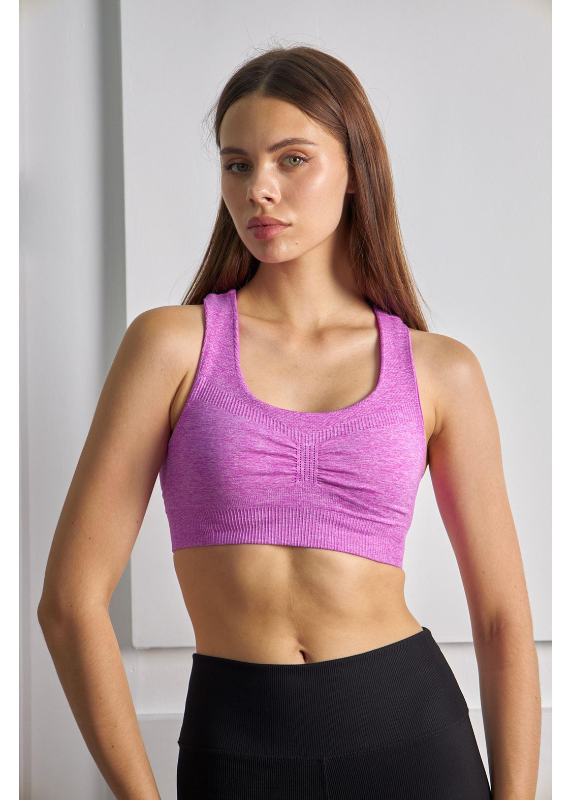 Sporcu Crop Top-Lila