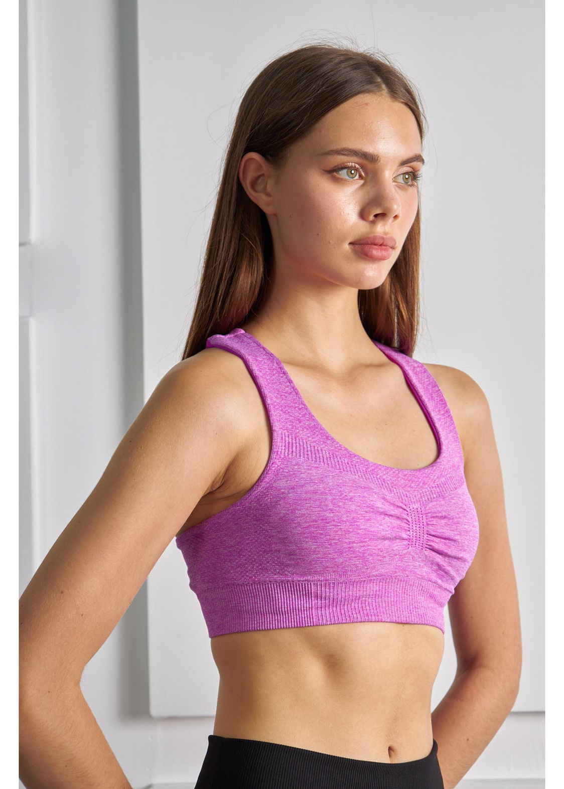 Sporcu Crop Top-Lila