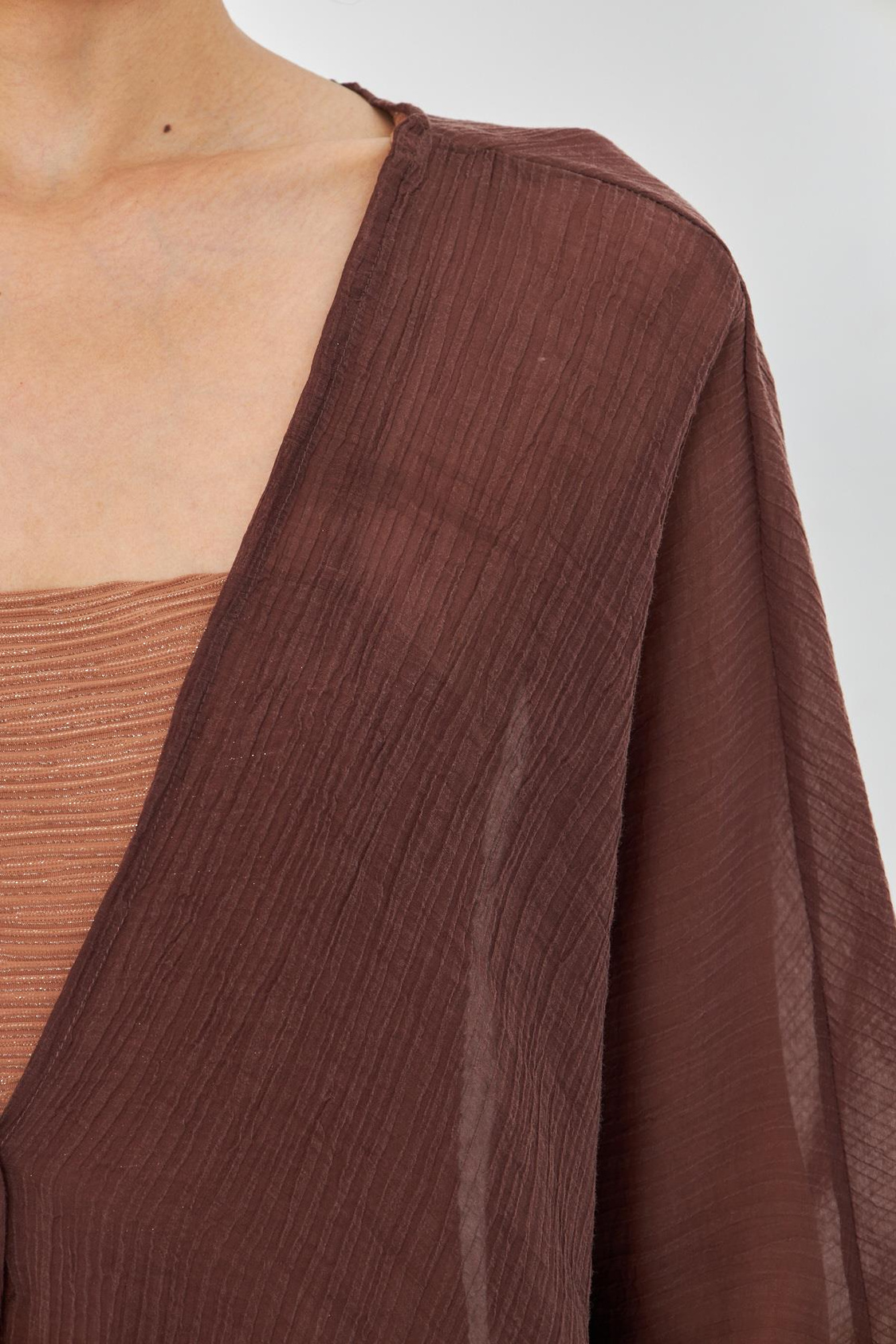 Tek Düğmeli Kırışık Kimono