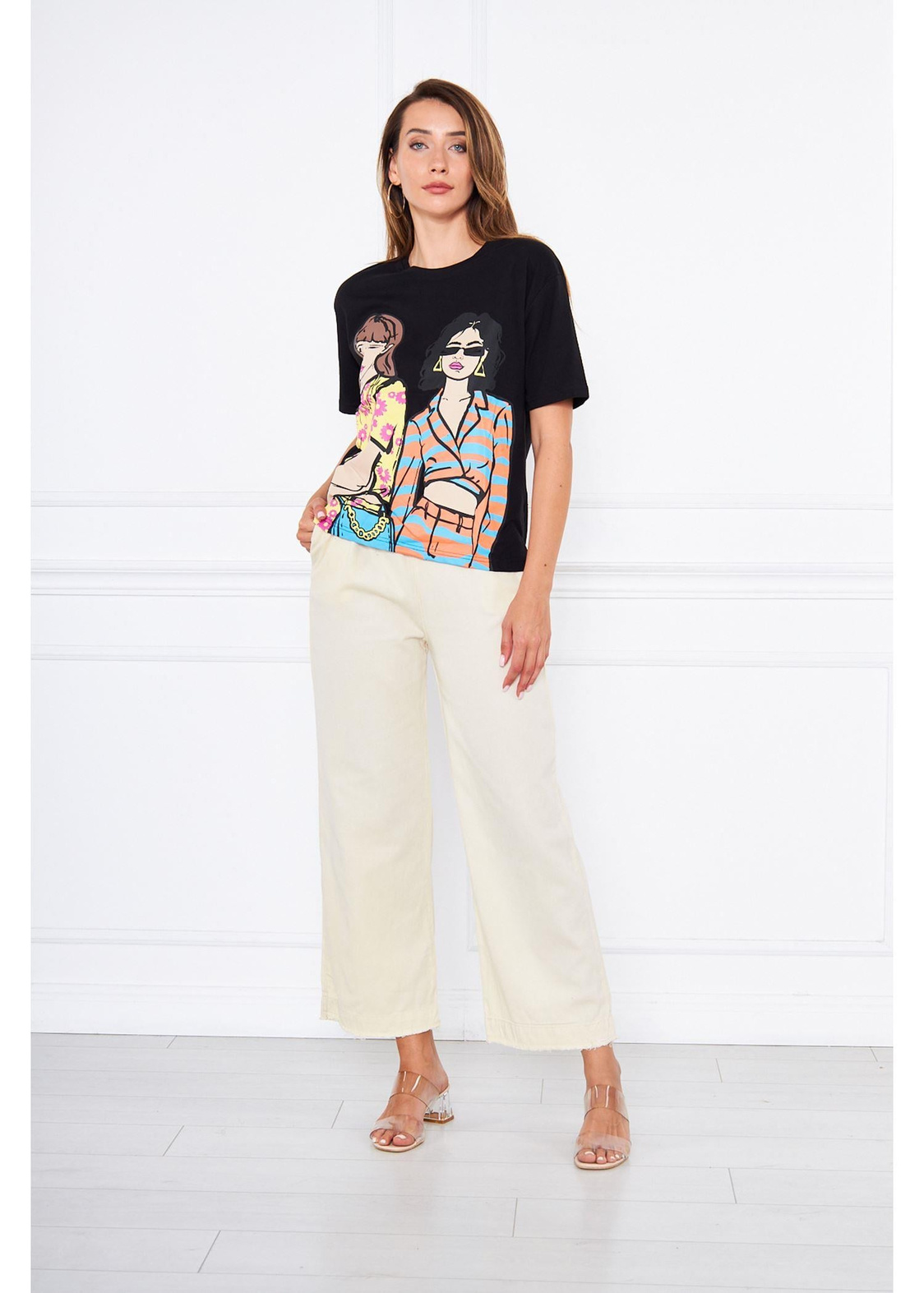 TWO GIRLS Tshirt-Siyah