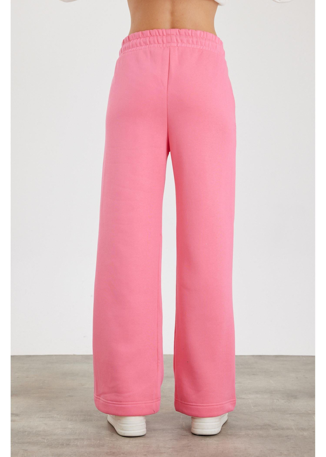 Üç İplik Bol Paça Pantolon-Pembe