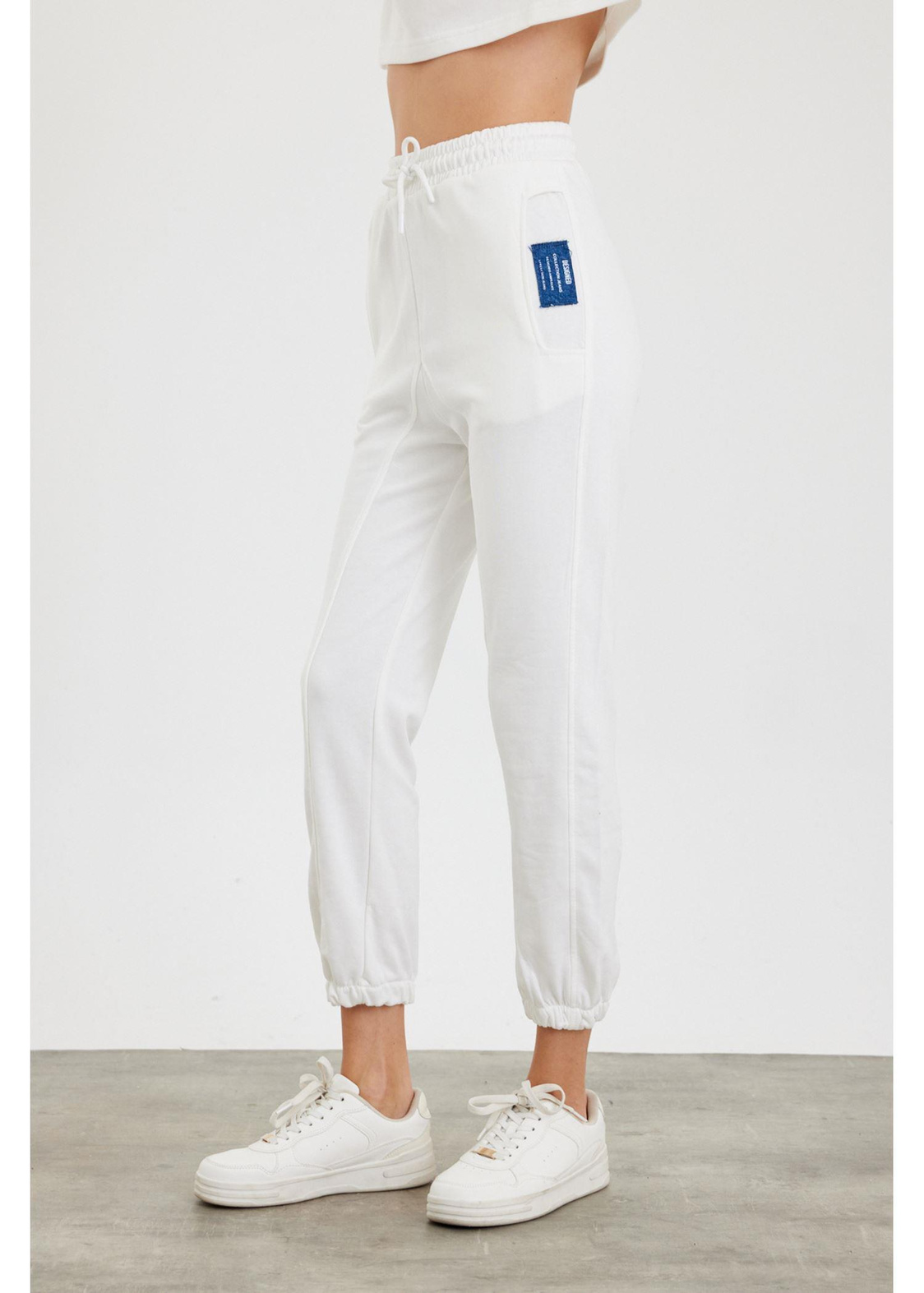 Üç İplik Eşofman Altı-Ekru