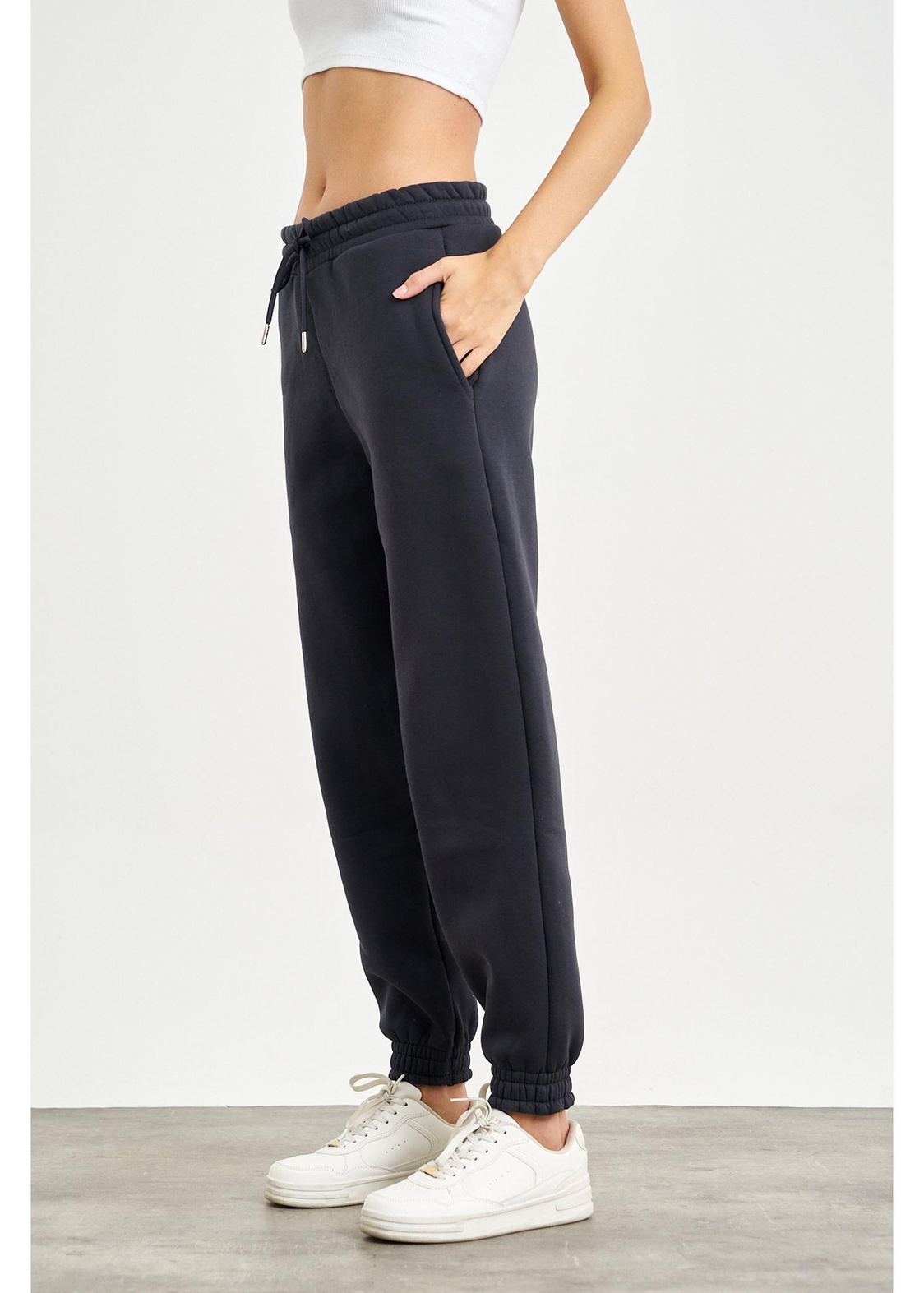 Üç İplik Jogger Pantolon-Antrasit
