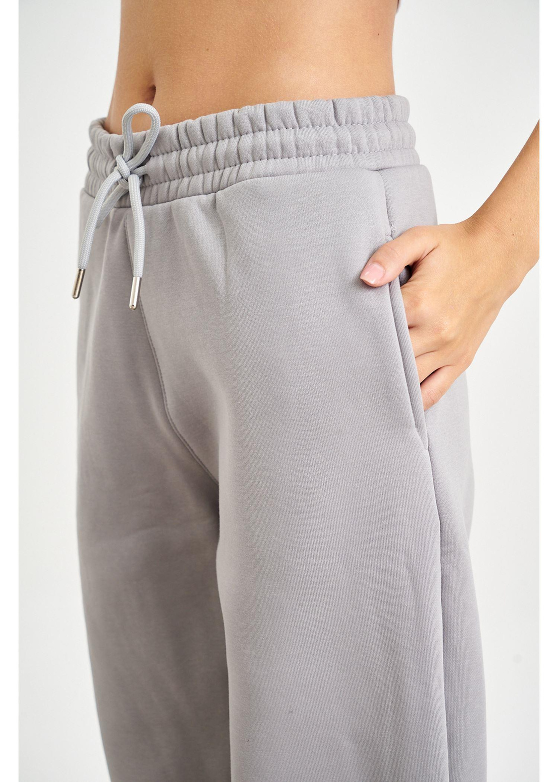 Üç İplik Jogger Pantolon-Gri