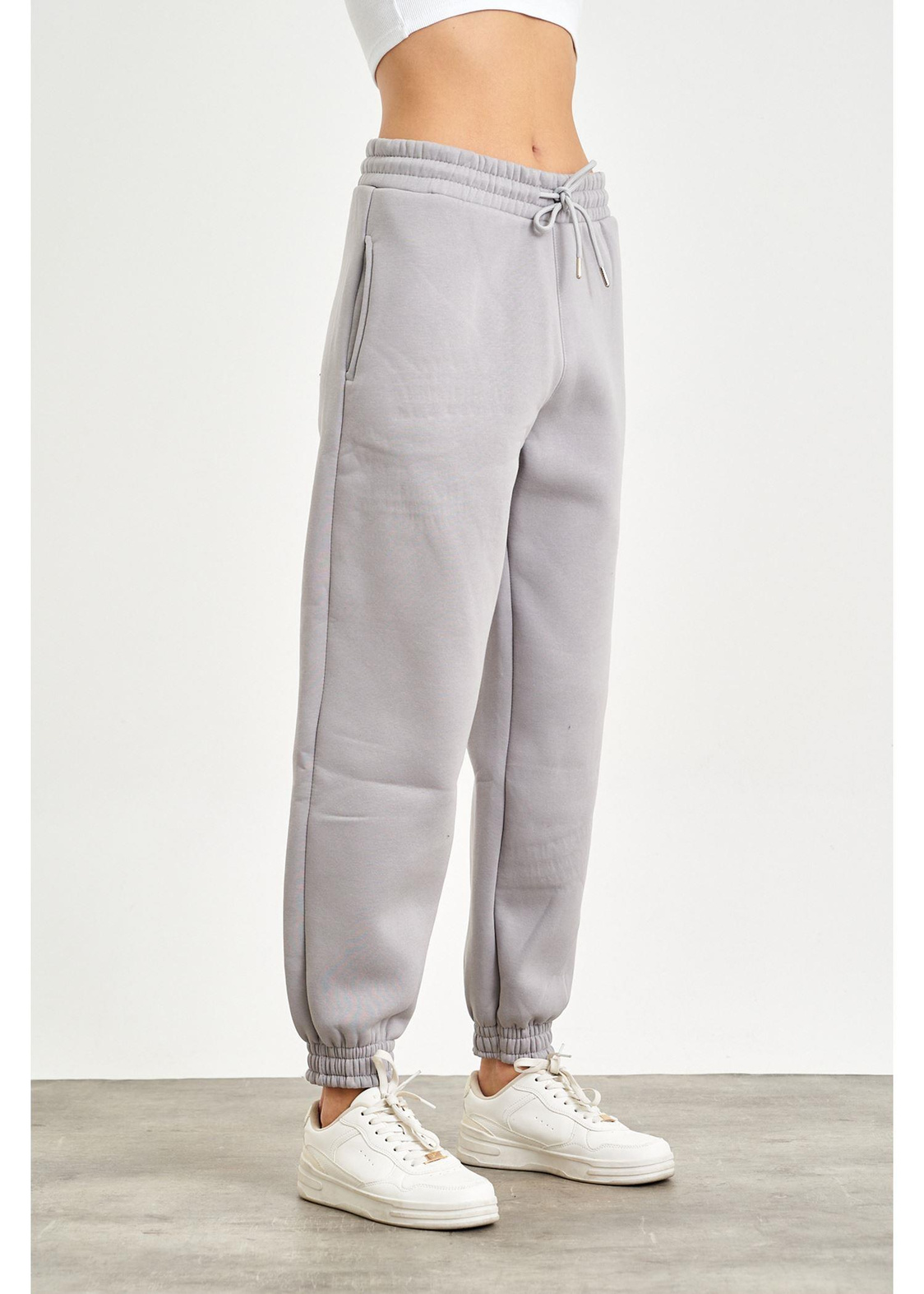 Üç İplik Jogger Pantolon-Gri