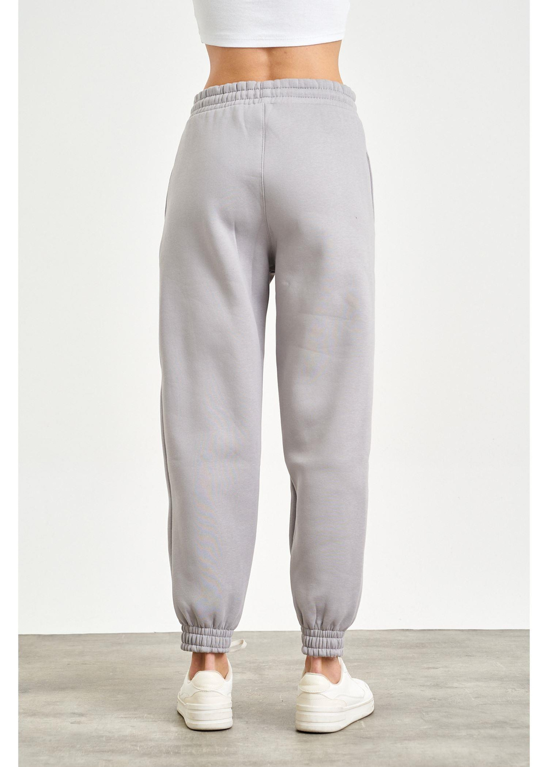 Üç İplik Jogger Pantolon-Gri