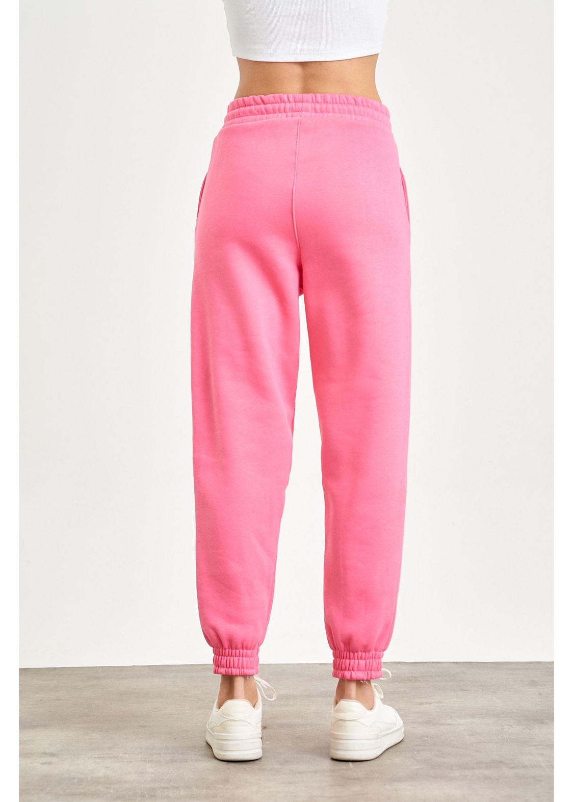 Üç İplik Jogger Pantolon-Pembe