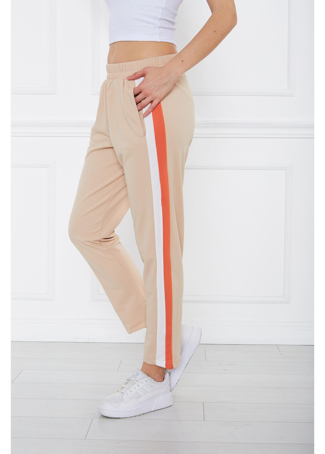 Üç Renk Double Pantolon-Turuncu