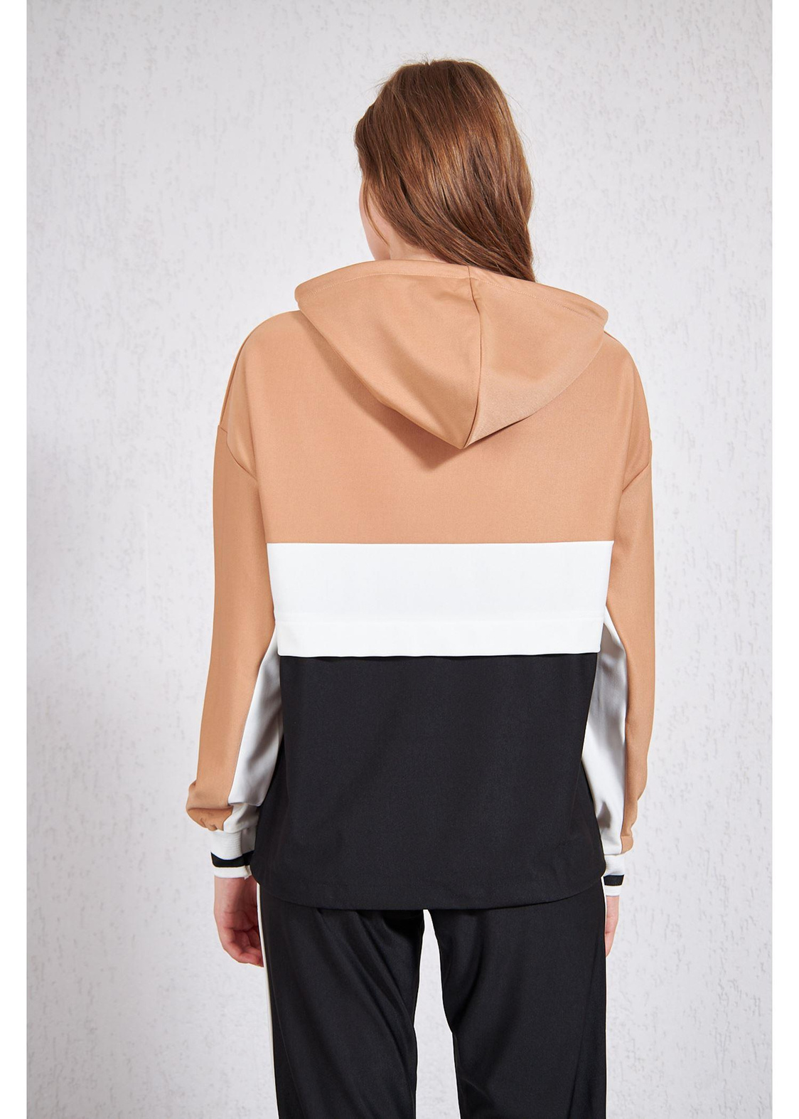 Üç Renkli Garnili Sweat-Camel