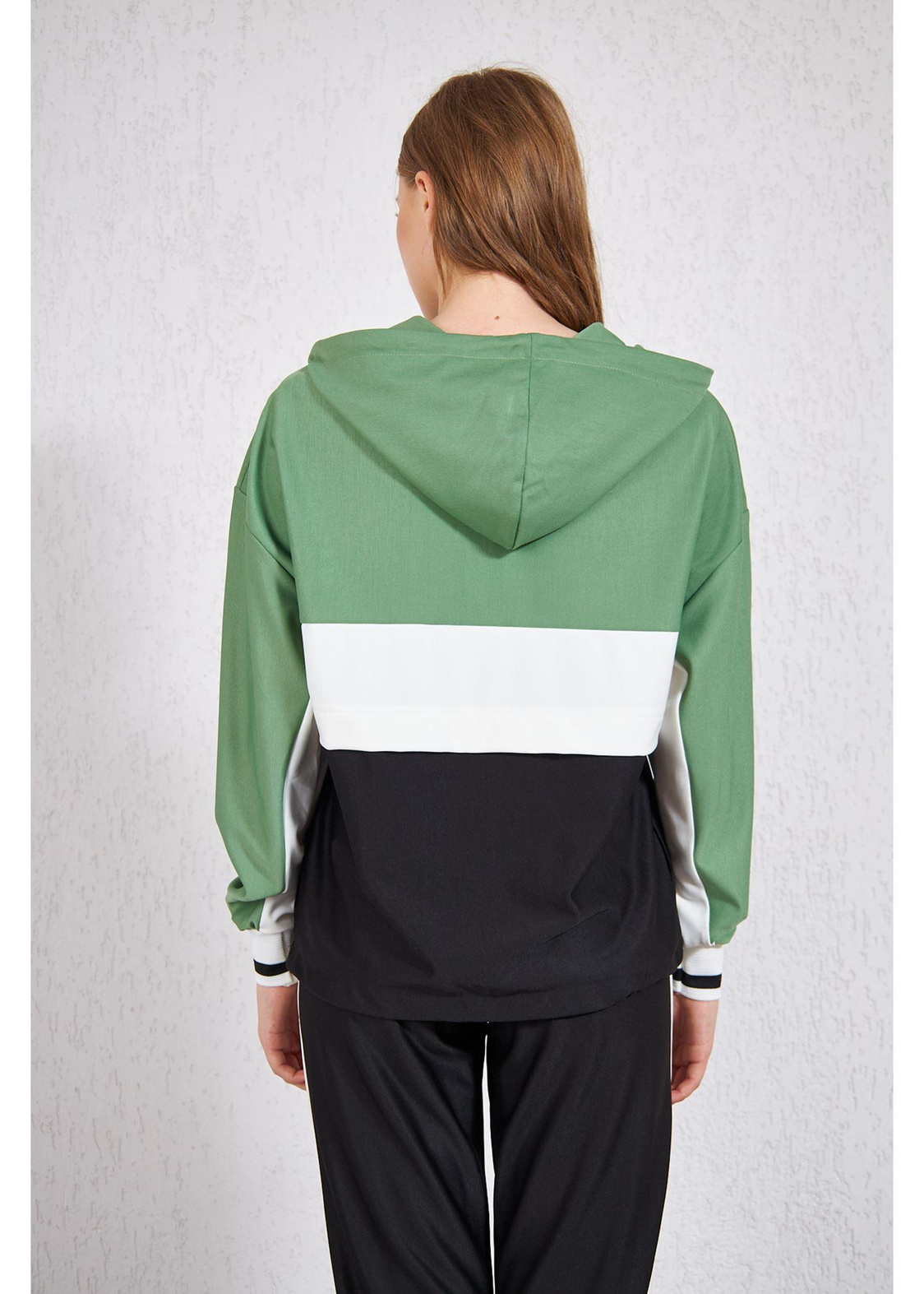 Üç Renkli Garnili Sweat-Mint
