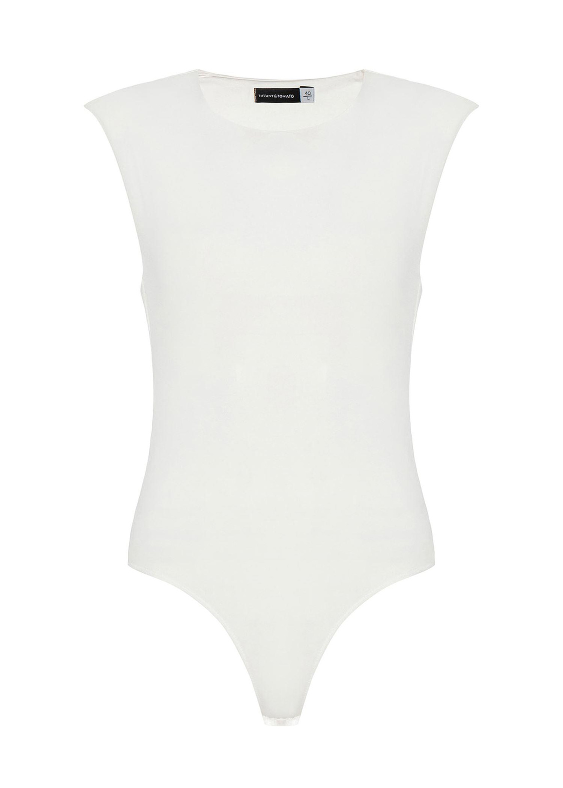 Vatkalı Alttan Çıtçıtlı Bodysuit-Ekru