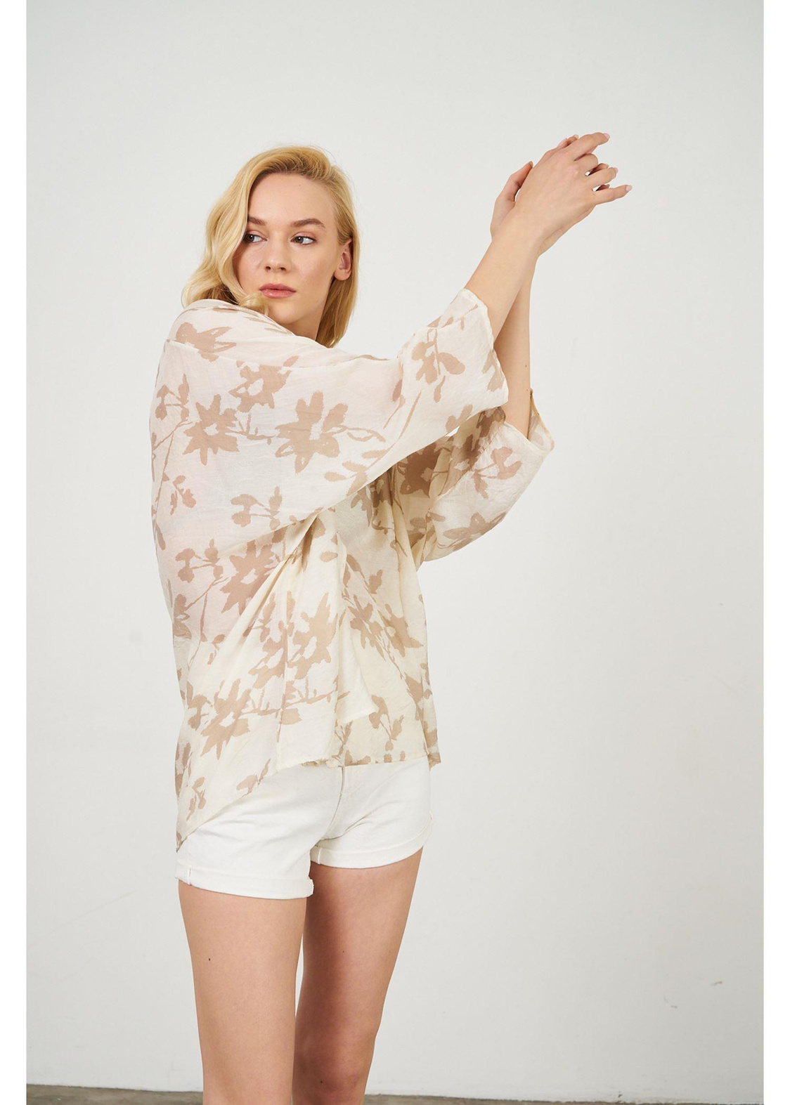 Yaprak Desen Kimono-Vizon