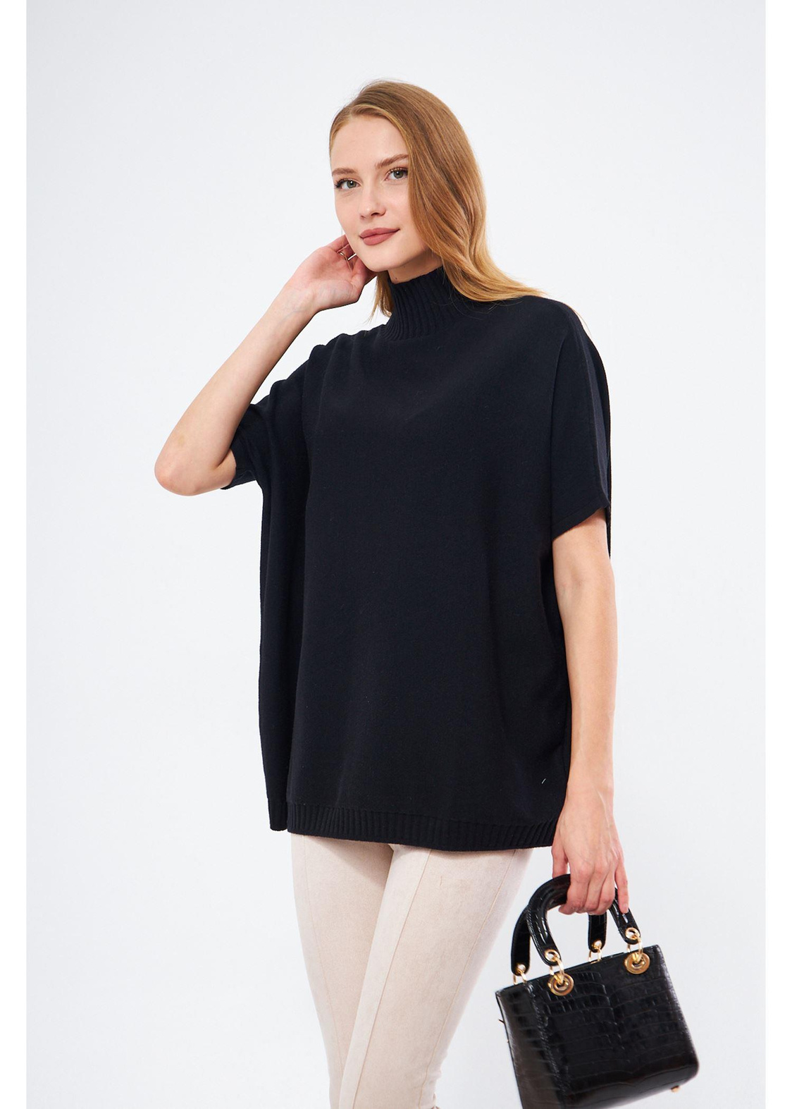 Yarım Balıkçı Oversize Kazak