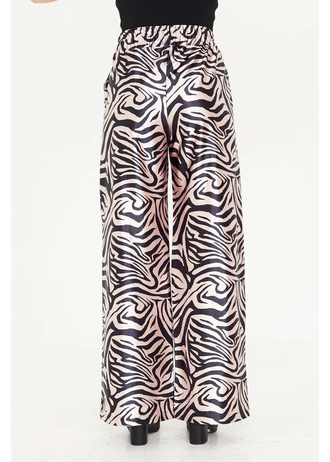 Zebra Desenli Saten Pantolon