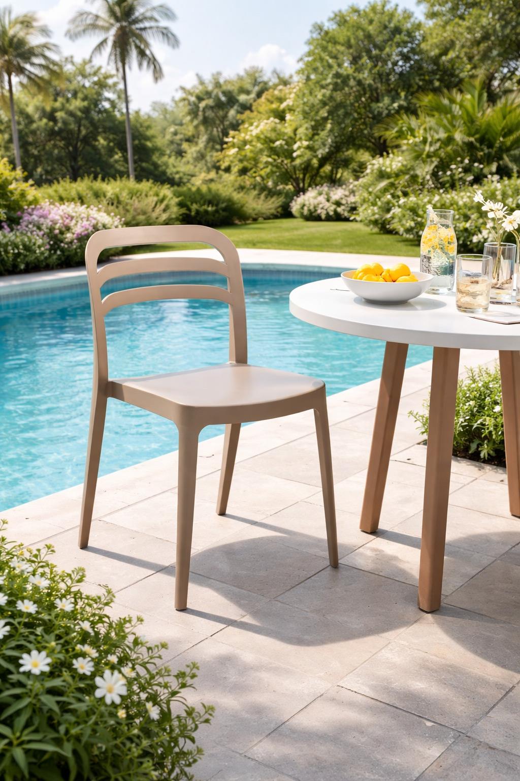 Alezy Aspen Bahçe Balkon Renkli Sandalye Cappucino | ID6346