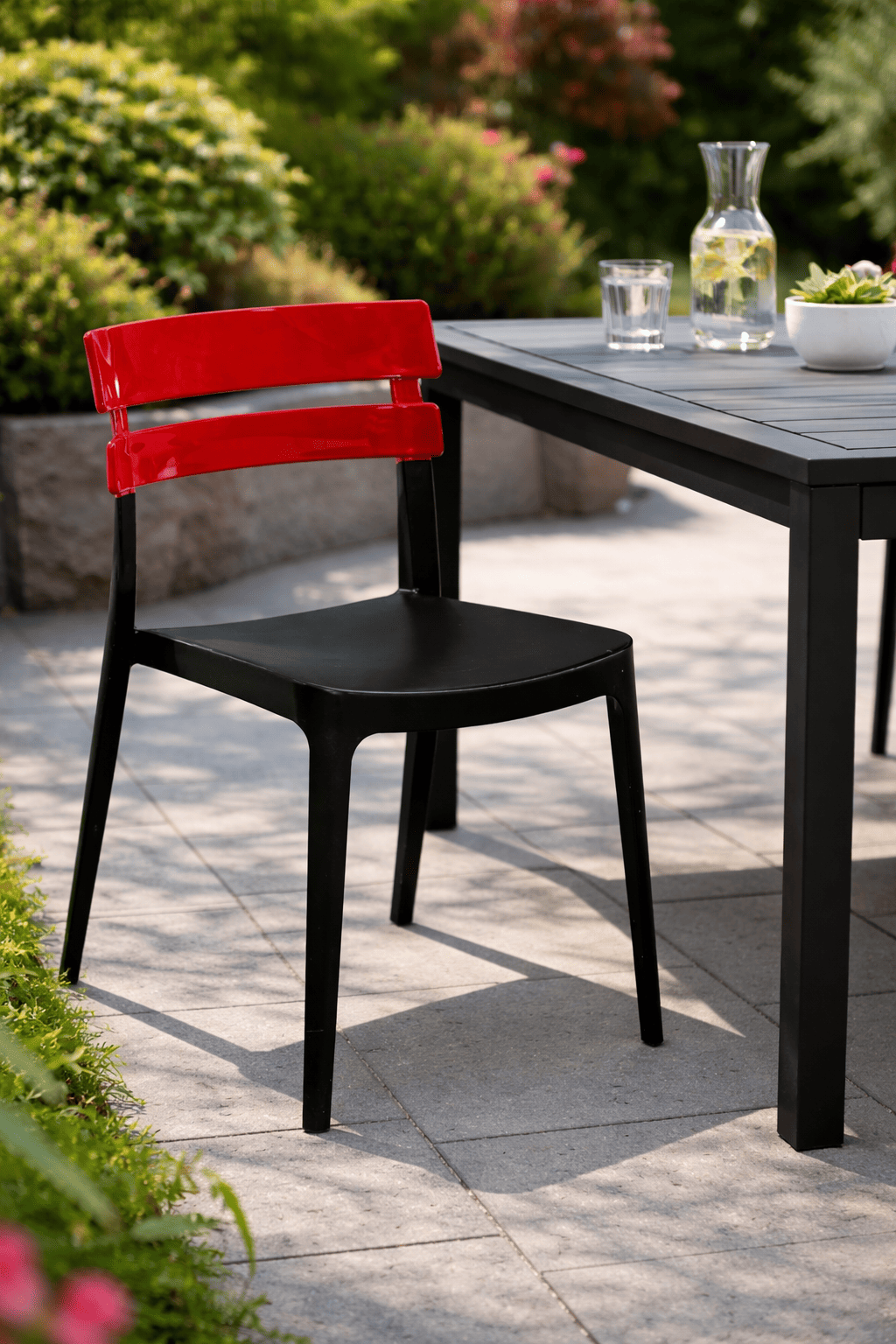 Alezy Bermo Siyah Ayaklı Bahçe Balkon Koltuk Kırmızı | ID6362