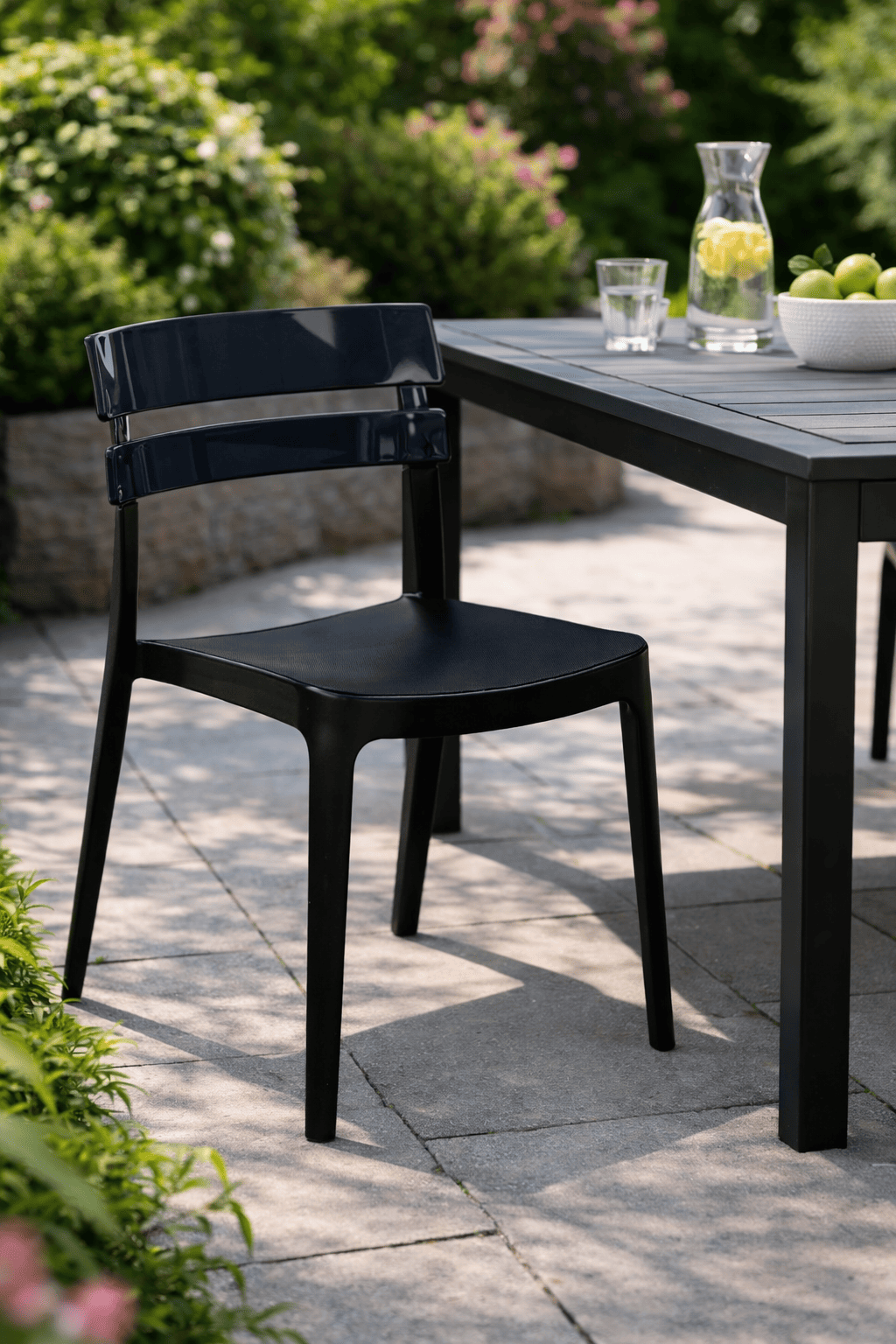 Alezy Bermo Siyah Ayaklı Bahçe Balkon Koltuk Antrasit | ID6364