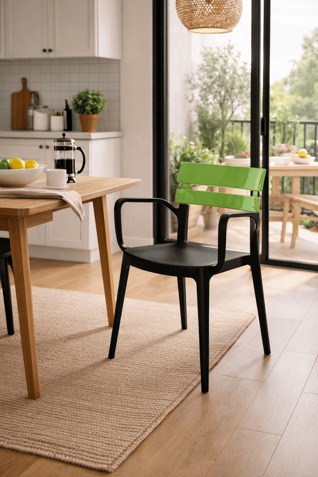 Alezy Bermuda Siyah Ayaklı Bahçe Balkon Koltuk Yeşil | ID6367