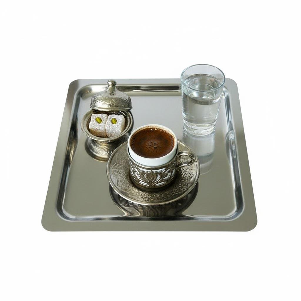 Alezy Çelik 430 Kare Sunum Tepsisi 21cm | ID6053