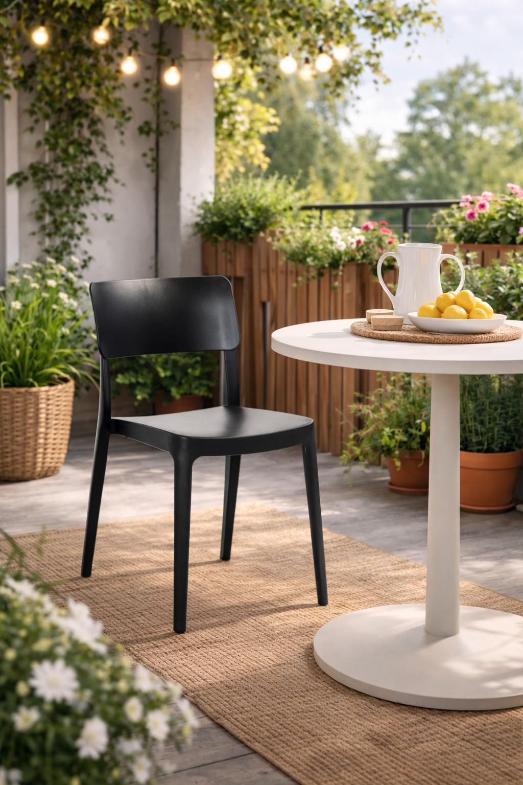 Alezy Pano Bahçe Balkon Sandalyesi Siyah | ID6186