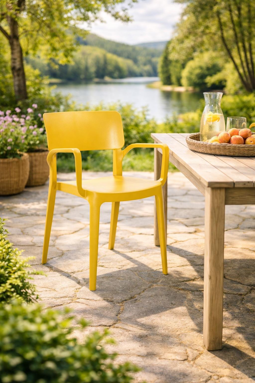 Alezy Panora Bahçe Balkon Sandalye Koltuk Hardal | ID6191