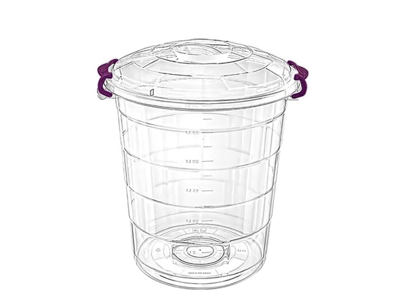 Bursev 1112 91 Tetris Kilitli Şeffaf Gıda Bakliyat Kovası 45 Litre | ID2320