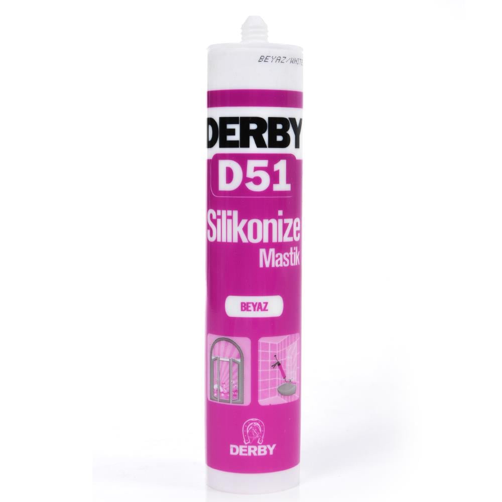 Derby D51 Silikonize Beyaz Mastik Silikon 500 Gr | ID4266