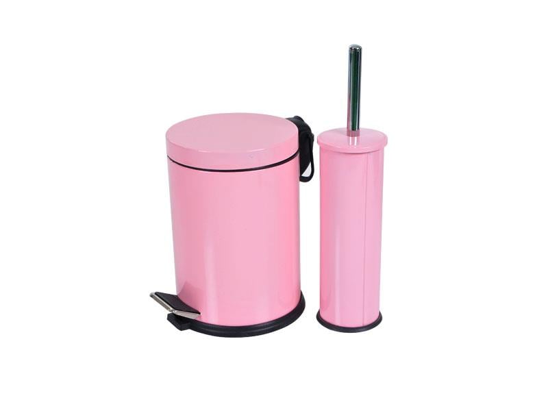 Krom Boyalı Pedallı Çöp Kovası 3 Litre + Krom Tuvalet Fırçası | ID3016