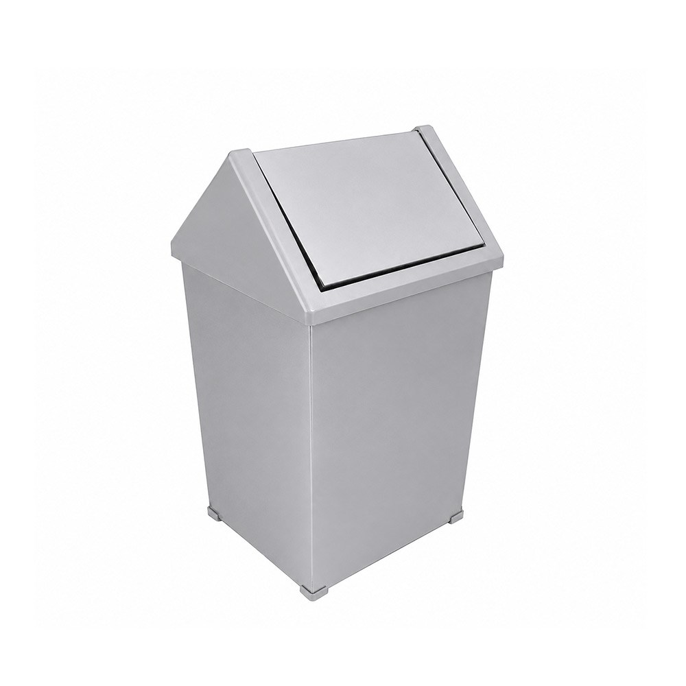 Krom Paslanmaz Çatı Kapaklı Çöp Kovası 25 Litre | ID3512