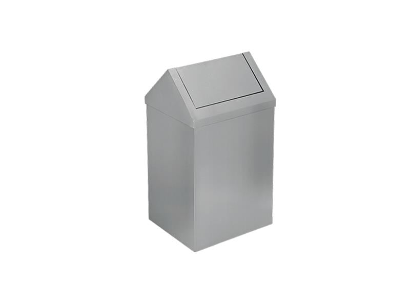 Krom Paslanmaz Çatı Kapaklı Çöp Kovası 16 Litre | ID3511