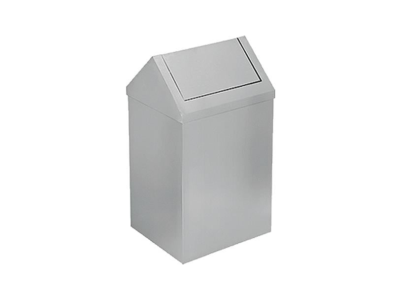 Krom Paslanmaz Çatı Kapaklı Çöp Kovası 25 Litre | ID3512