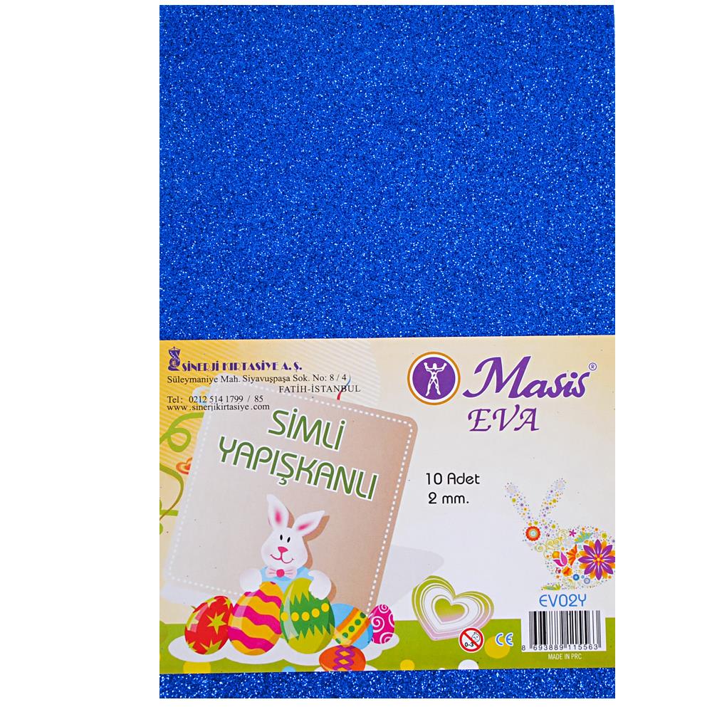 Masis A4 Simli Yapışkanlı Eva Karton 10 Renkli 20x30cm | ID5061