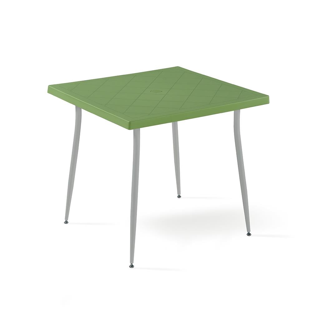 Novussi Carmen 80x80 Metal Gri Ayaklı Masa - Yeşil | ID6334