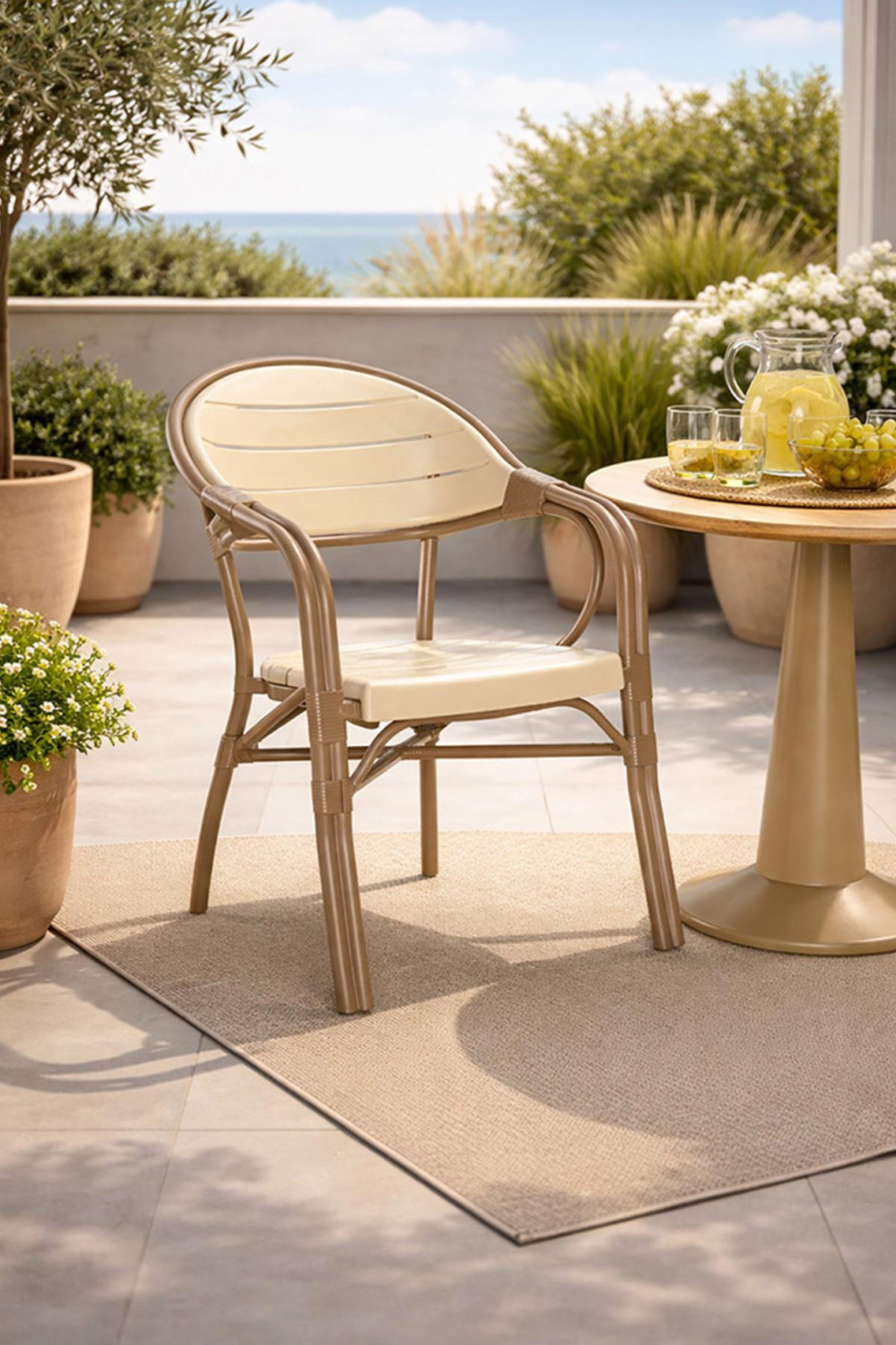 Novussi NST-004 Bamboo Sandalye Çöl Kahvesi  | ID4662