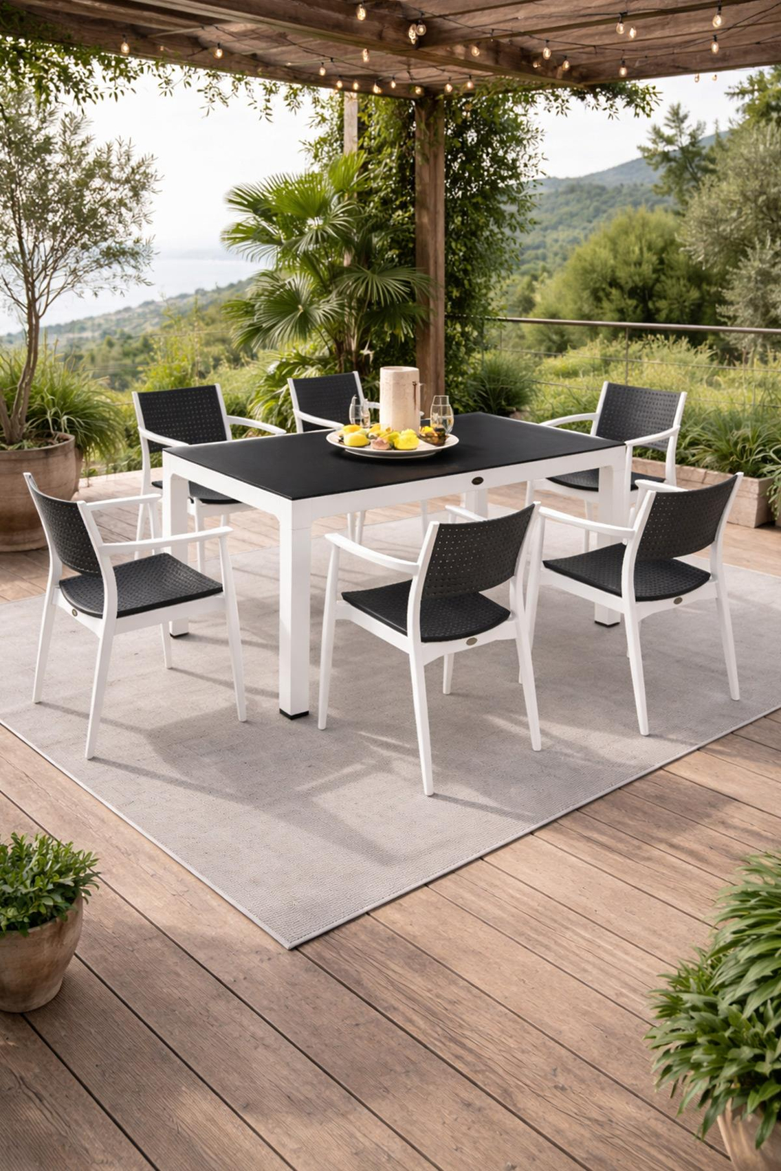 Novussi NST-009 Seginus Bahçe Masa Takımı Camlı Masa + 6 Koltuk |  ID4644