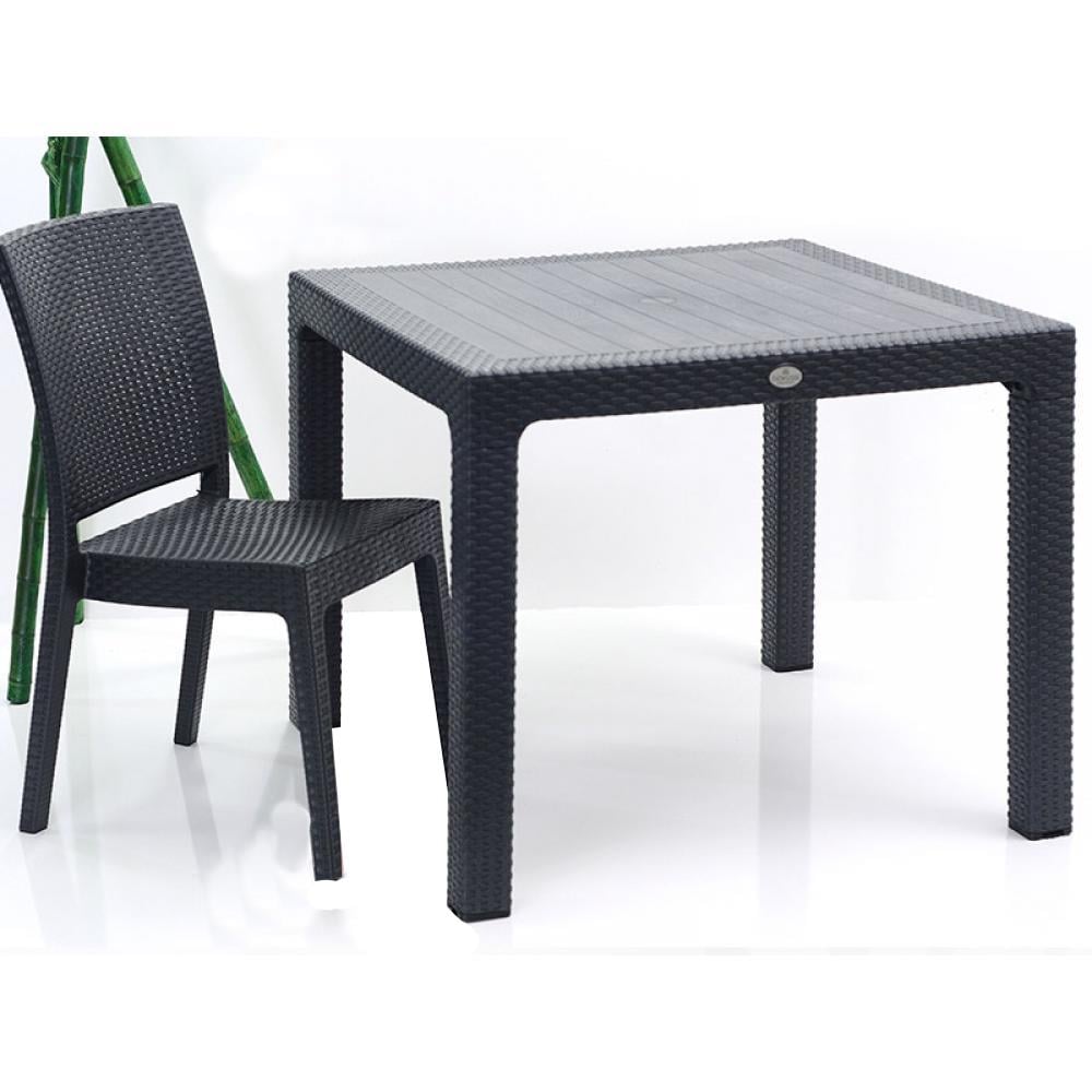 Novussi R001 Rattan Camsız Masa 90x90cm | ID1332