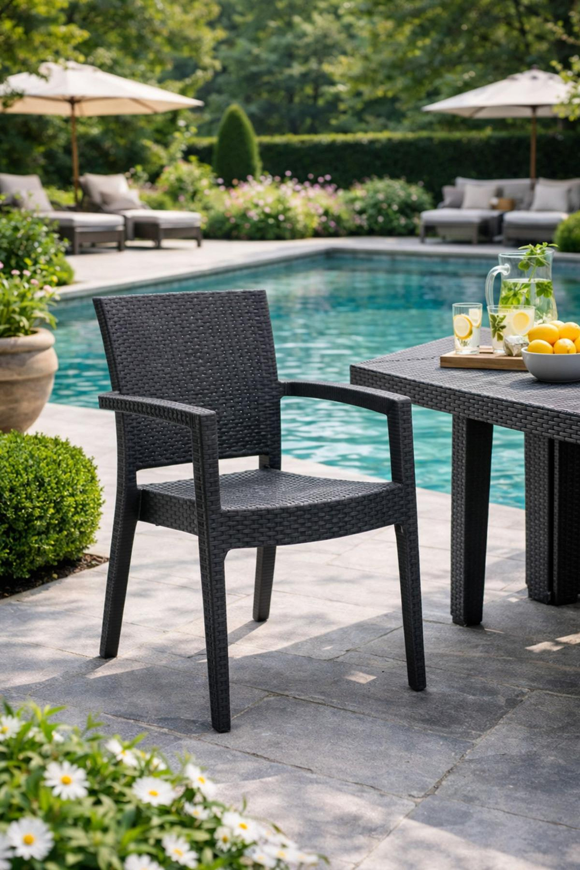 Novussi R006 Paris Rattan Koltuk Sandalye Antrasit | ID1217