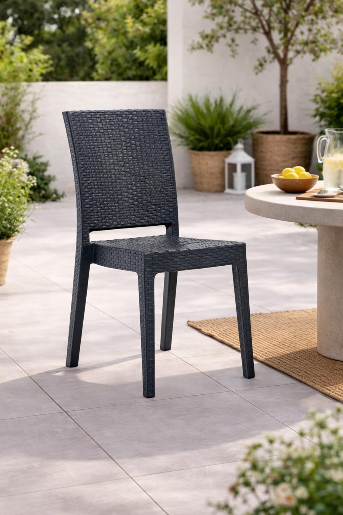 Novussi  R007 Nice Rattan Sandalye Antrasit | ID1213