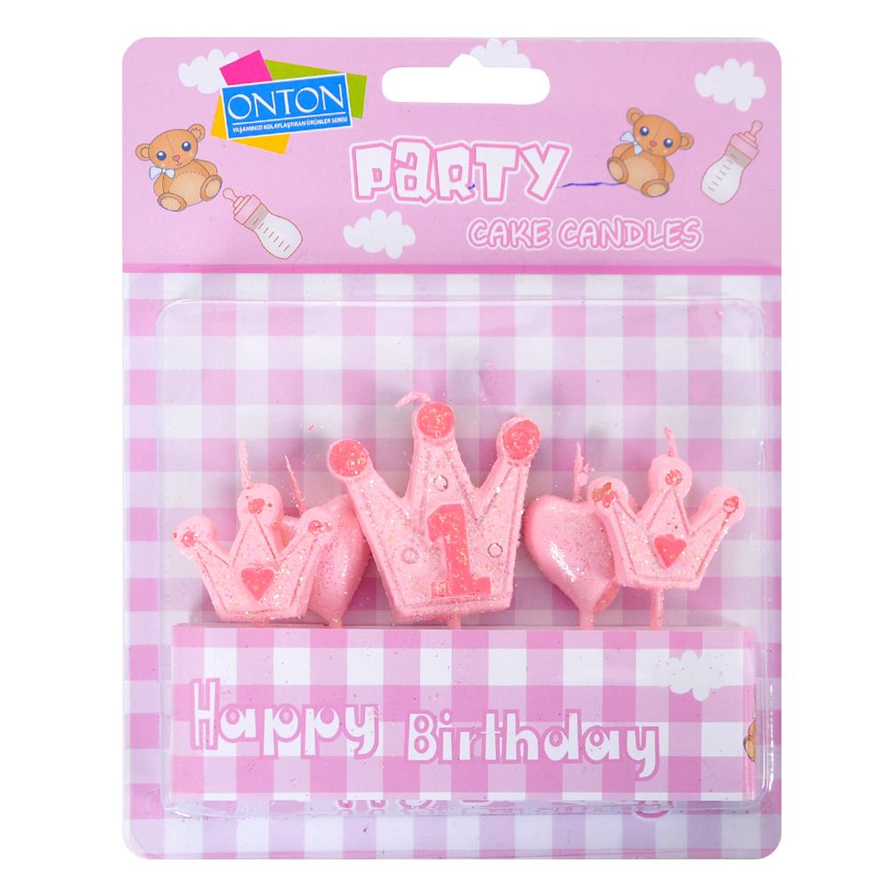 Onton Mum-29 Doğum Günü Pasta Mumu - 1. Yaş Parti Mumu 5'li | ID5301
