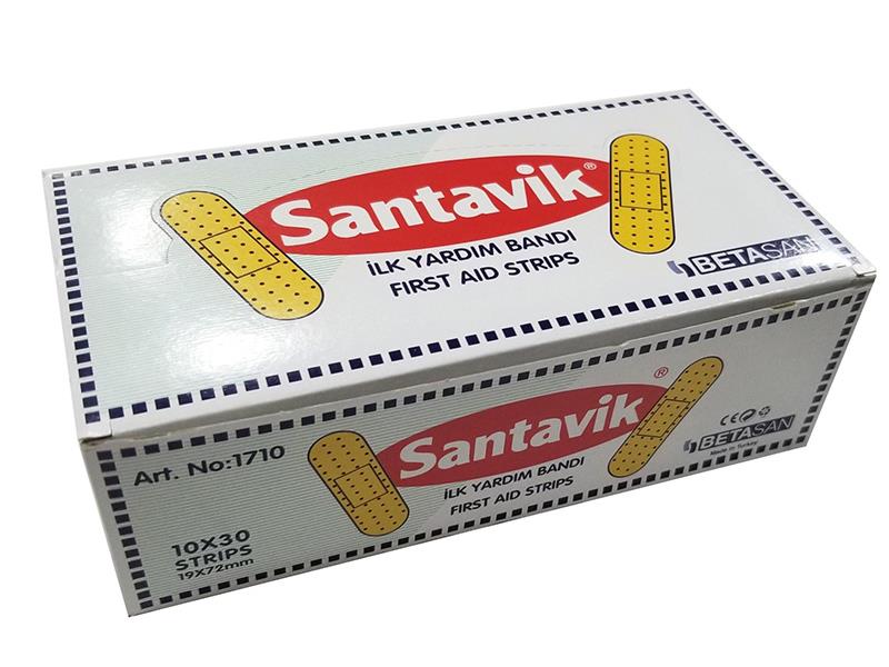 Santavik Yarabandı İlk Yardım Bandı 10'lu 30 Kutu | ID4202