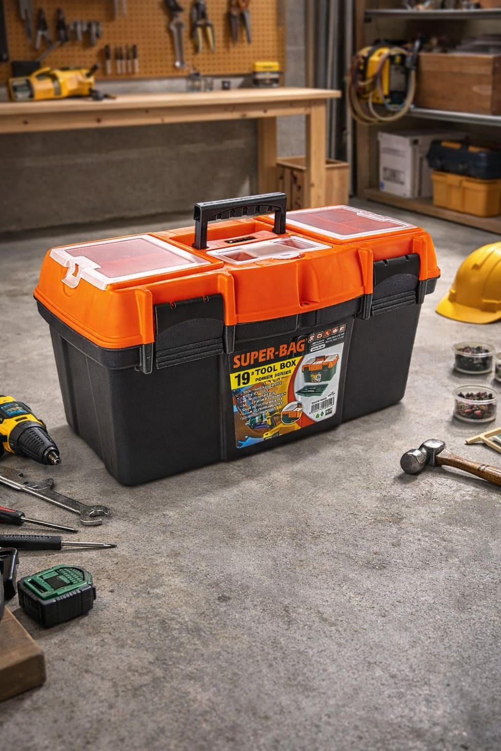 Super-Bag 19 inç Plastik Kilitli Takım-Alet Çantası - ASR2061 | ID1988