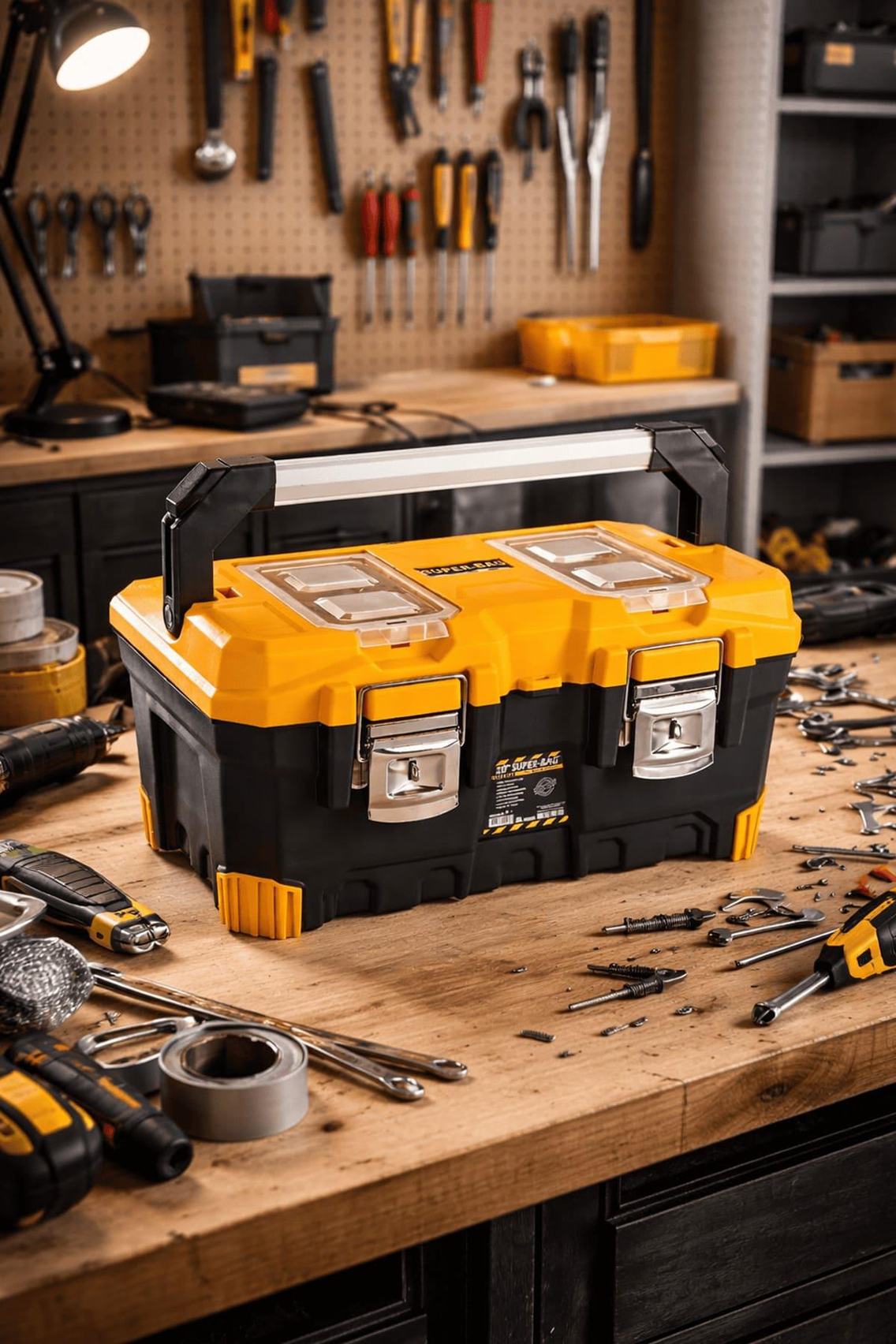 Super-Bag 20 inç Metal Kilitli Alüminyum Saplı Takım-Alet Çantası - ASR4016 | ID402