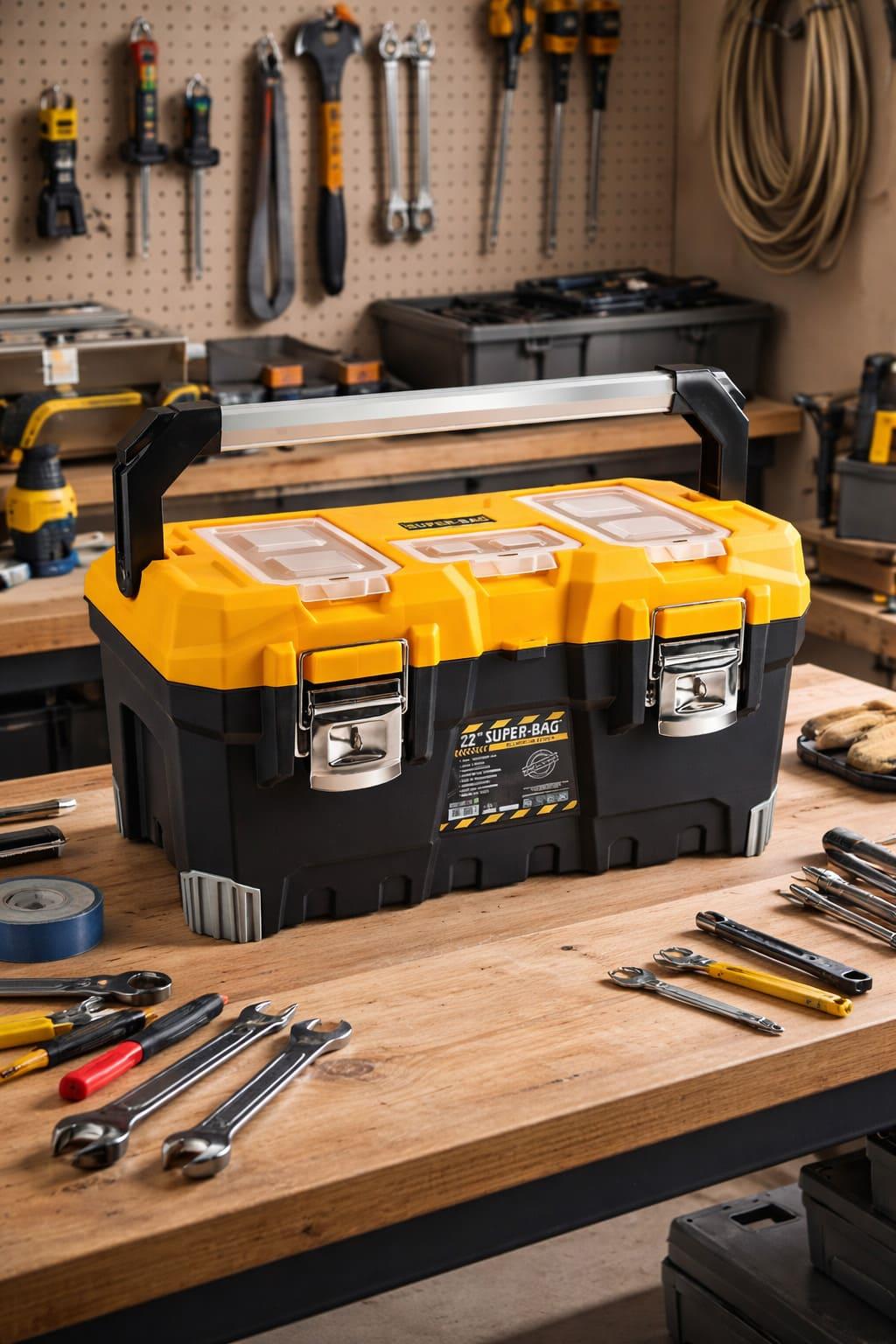 Super-Bag 22 inç Metal Kilitli Alüminyum Saplı Takım-Alet Çantası - ASR4017 | ID2502